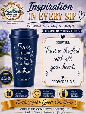 Inspirational Faith 16 oz Reusable Cup with Lid